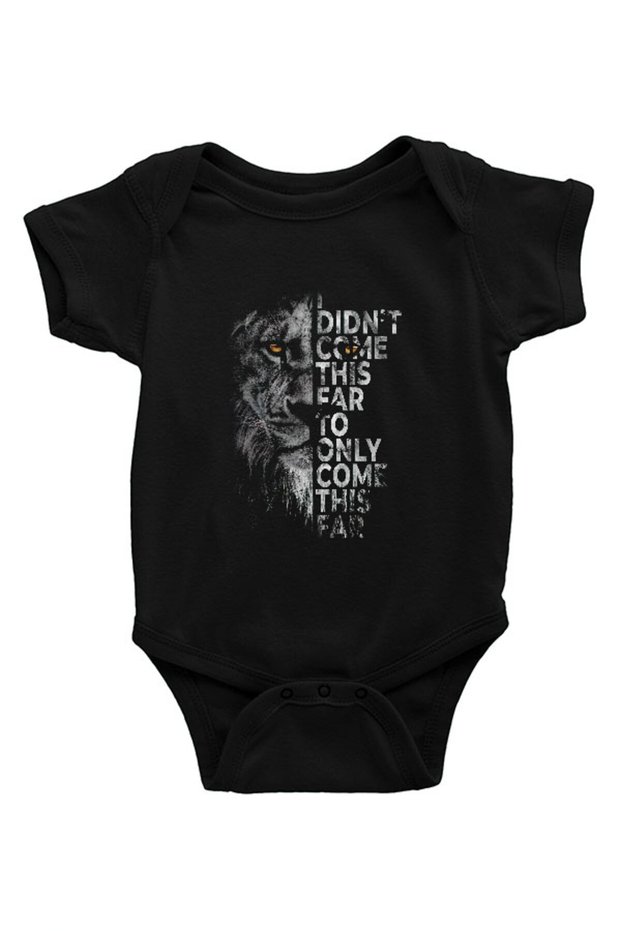 Aslan Black Unisex Baby Body - Zıbın