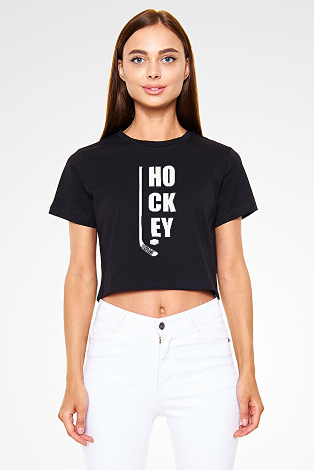 Hokey Black Unisex Crop Top T-Shirt T-Shirt