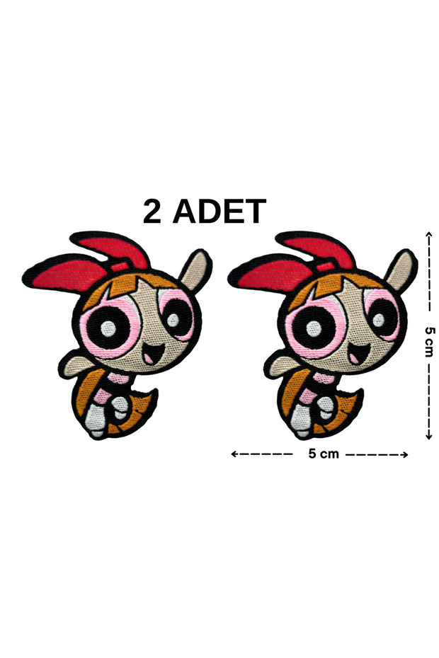 Iron-On Adhesive Powerpuff Girls "Blossom" Woven Rigging/Patch