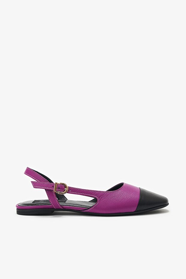 Carole Purple Genuine Leather Women's Ballerinas