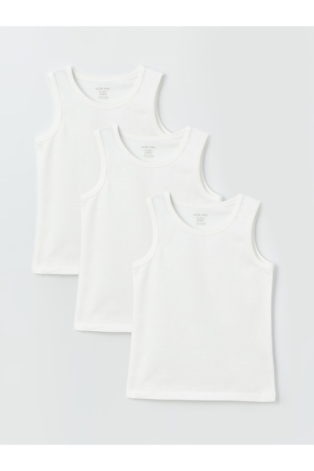 Crew Neck Sleeveless Baby Boy Undershirt 3-Piece (W4)