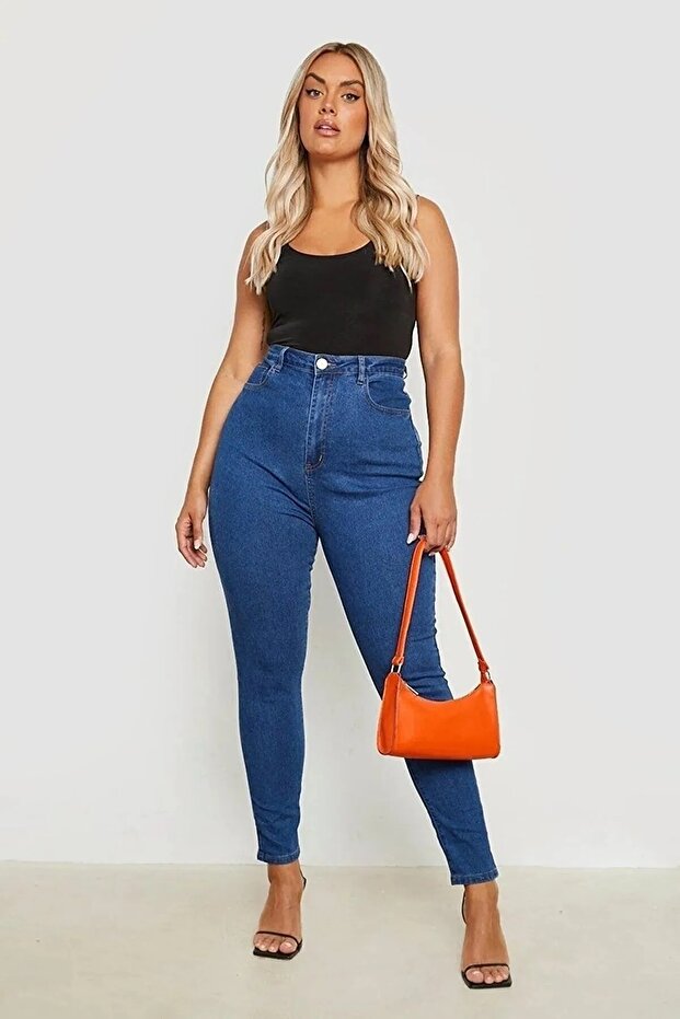 Plus Size Blue Lycra Oversize Jeans (Recovery)