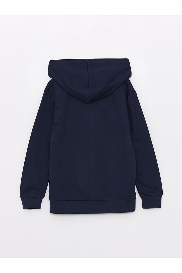 Kapüşonlu Basic Uzun Kollu Erkek Çocuk Fermuarlı Sweatshirt (S4) - 2