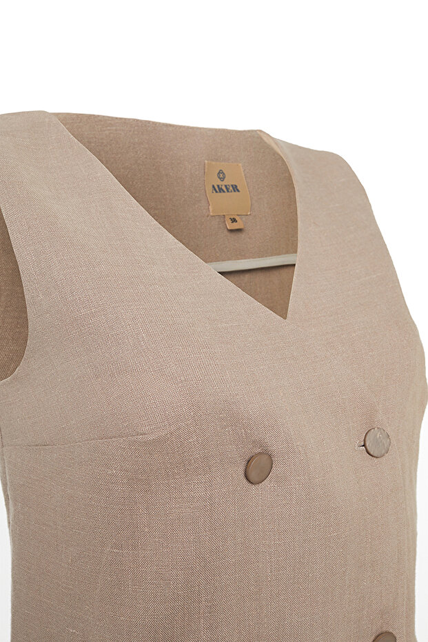 Kısa Keten Yelek - 2