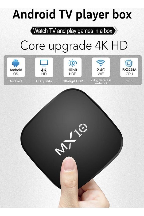 4k Ultra Hd Android Tv Box Mx10 Ram:1gb Rom:8gb Android 7.1 Media Player - 2