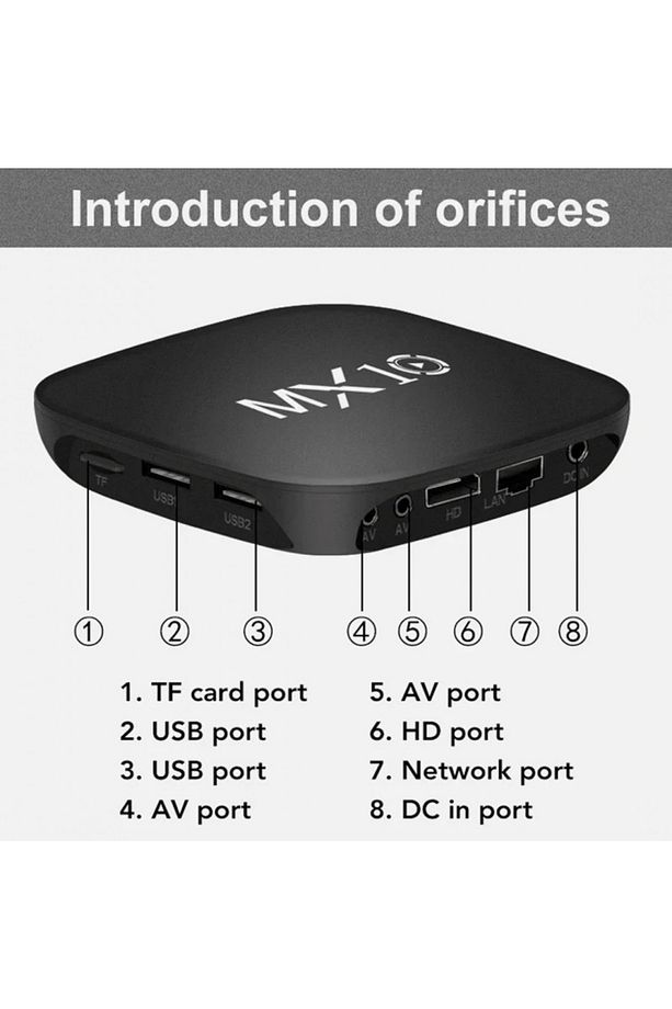 4k Ultra Hd Android Tv Box Mx10 Ram:1gb Rom:8gb Android 7.1 Media Player - 4