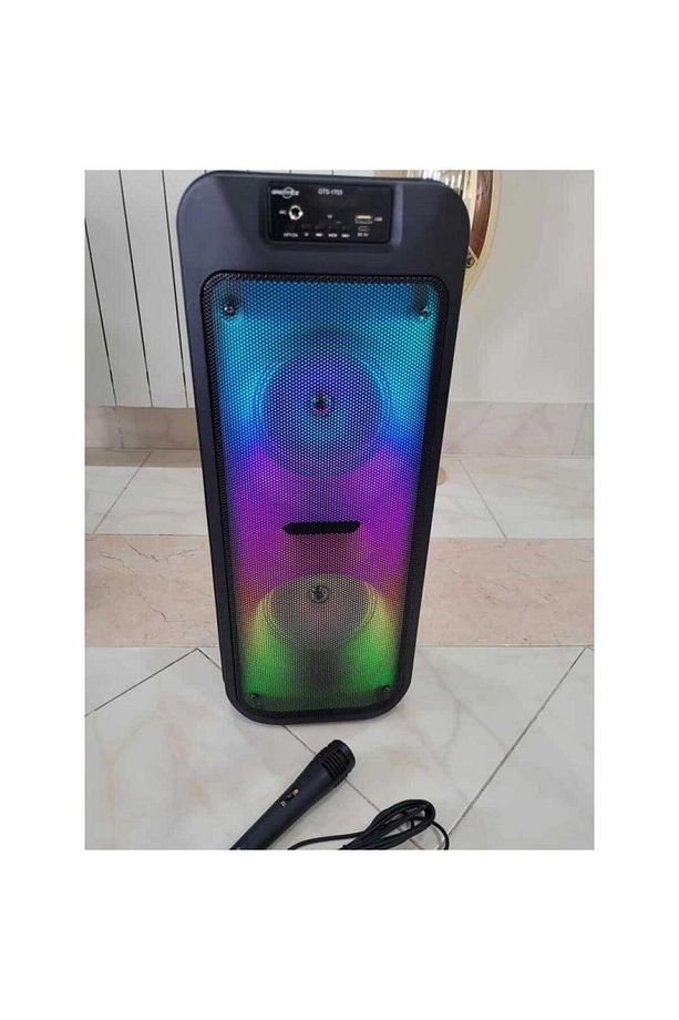 Mikrofonlu Bluetooth Hoparlör Led Işıklı Sd Kart Fm Usb Ve Mikrofon Girişli Speaker - 7