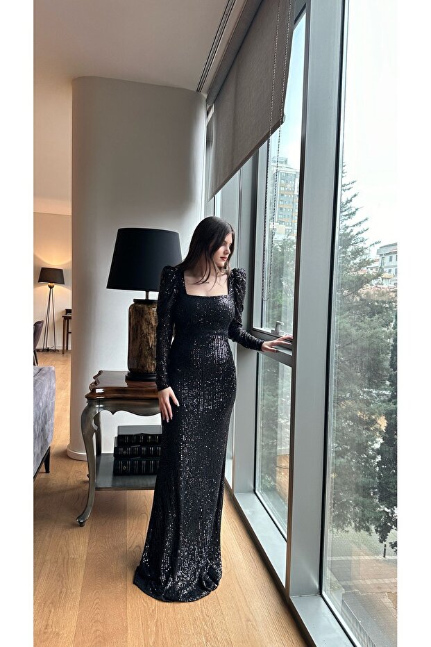 Tasarımı Payet Balık Abiye - 1