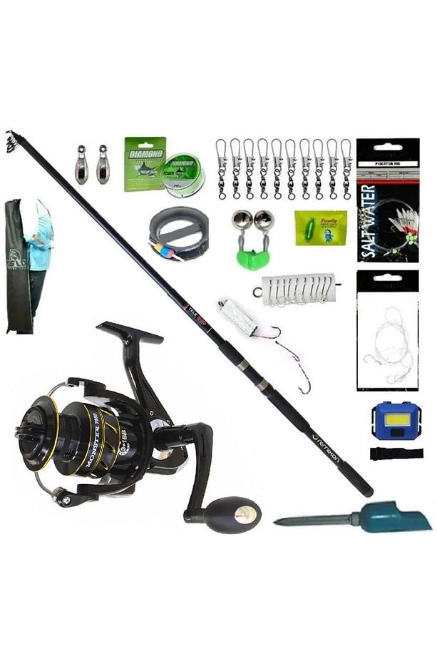 Monster 7000 Remixon Apache 390Cm 250gr Genel Maksatlı Kıyı Olta Seti - 1