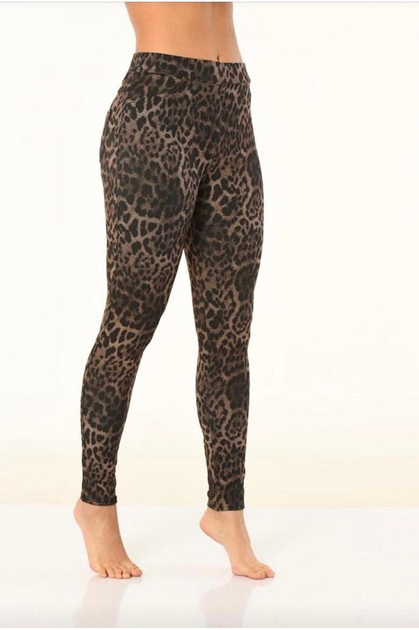 ÇELİK ÖRME LEOPAR PANTOLON TAYT - 1