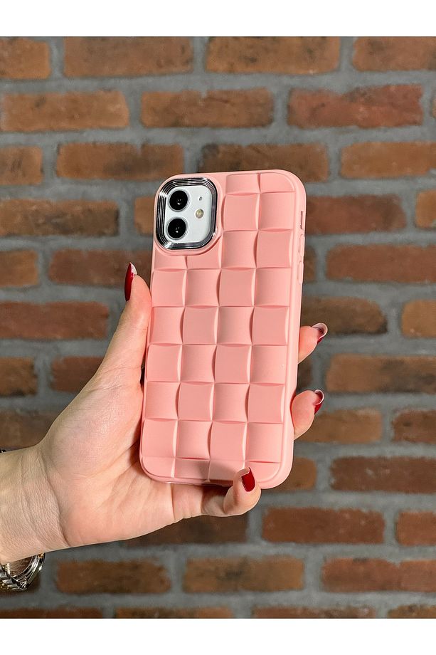 iPhone 11 Kılıf Örgü Desenli Kamera Çerçeveli Yumuşak Dokulu Premium Kılıf (Sadece 11) - 2