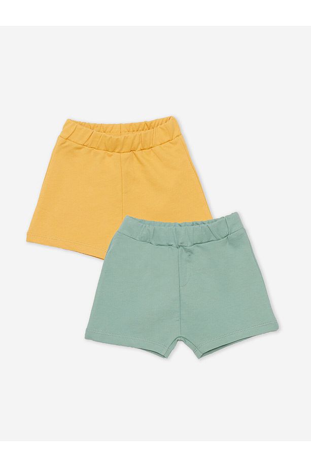 LCW Beli Lastikli Basic Erkek Bebek Şort 2'li - 1