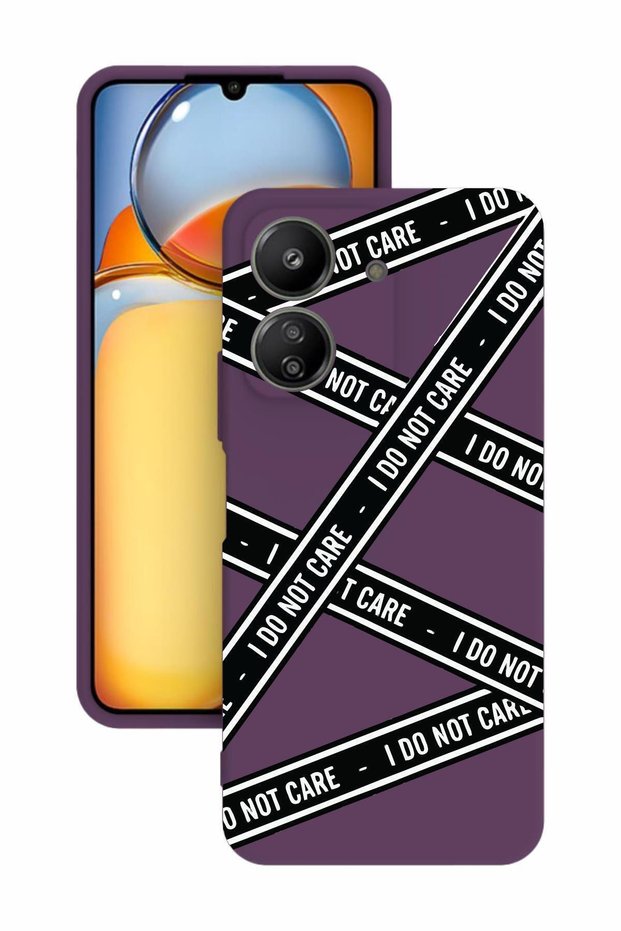 Xiaomi Redmi 13C Purple Color Silicone Case with Print and Camera Protection