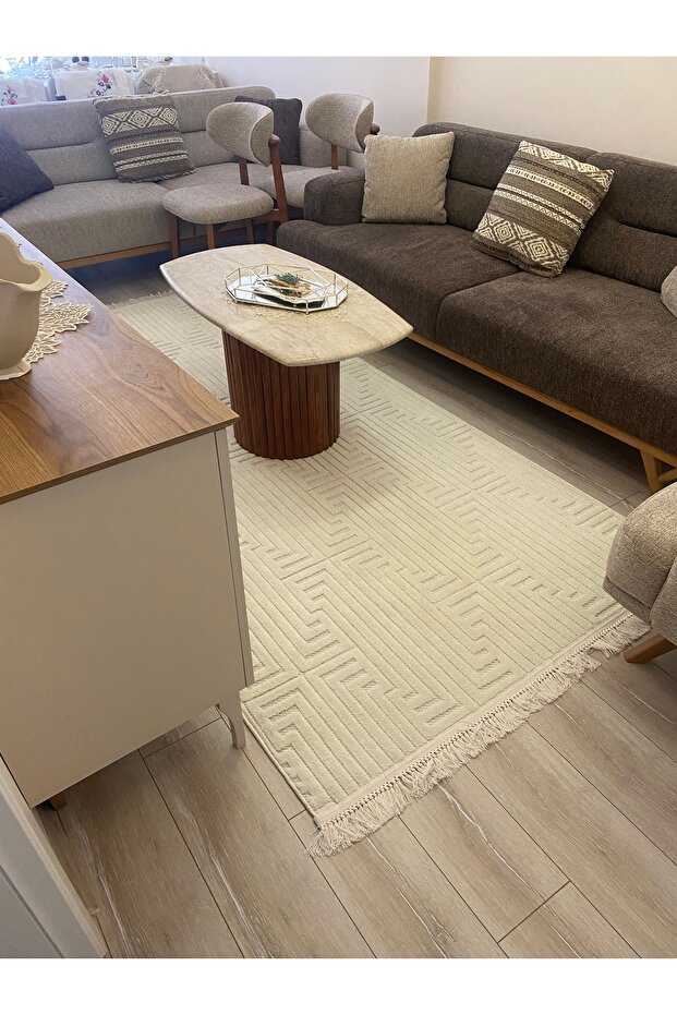 Krem İskandinav halı - 5