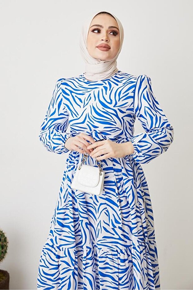 Φόρεμα 401 Zebra Pattern Blue - 4