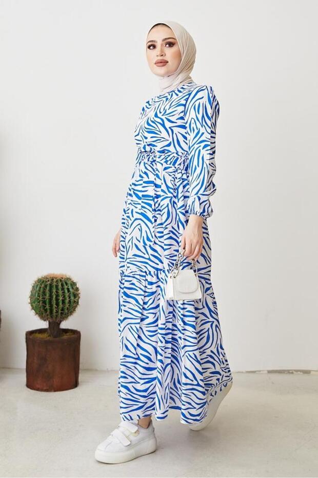 Φόρεμα 401 Zebra Pattern Blue - 3
