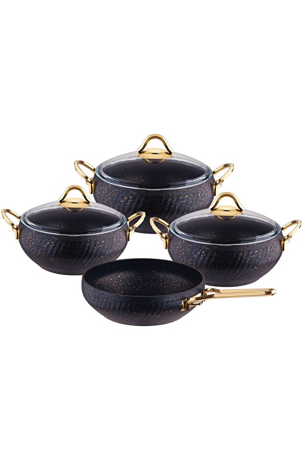 Hira Granit 7 Parça Güveç Set Siyah - 1