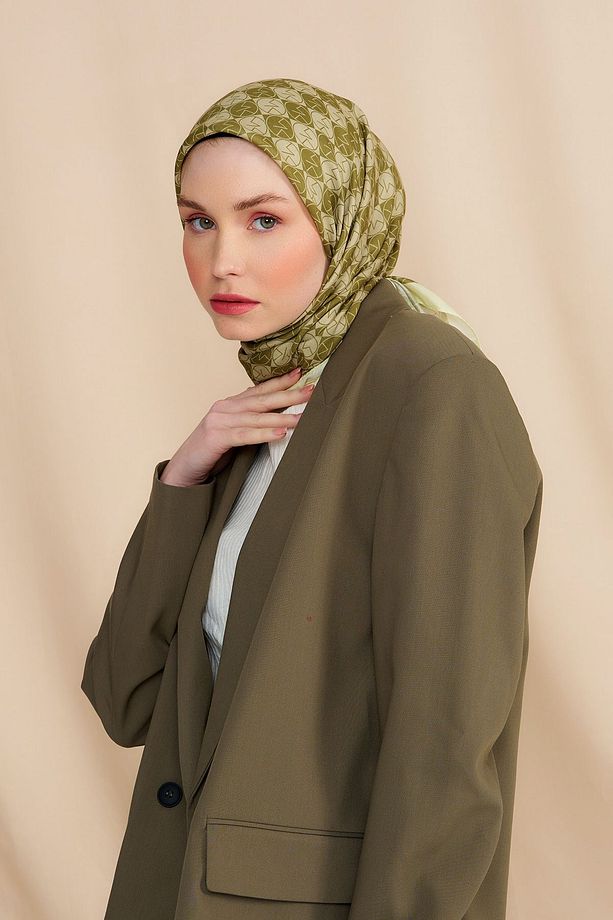 Mk Dama Pamuk Eşarp Haki - 1
