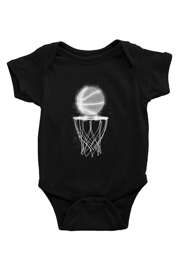 Basketball Black Unisex Baby Body - Zıbın