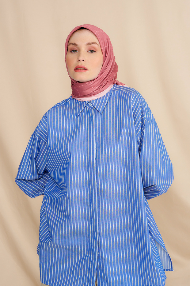 Mk Baklava Cotton Scarf Powder
