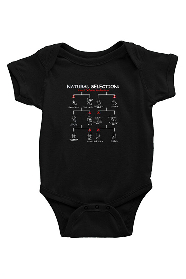 Natural Selection Black Unisex Baby Bodysuit - Zıbın