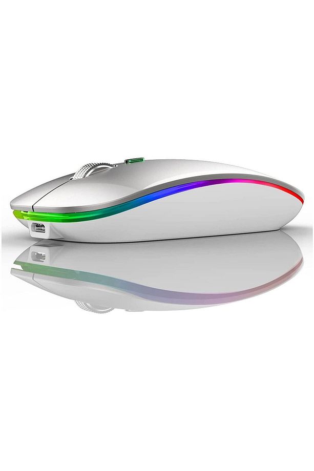 Rgb Led Kablosuz Mouse Optik Wireless Mouse Sessiz Mouse Beyaz - 2