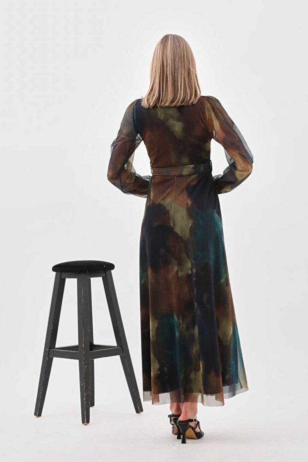 Φόρεμα Lycra Crew Neck Maxi - 2