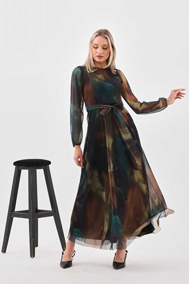 Φόρεμα Lycra Crew Neck Maxi - 3