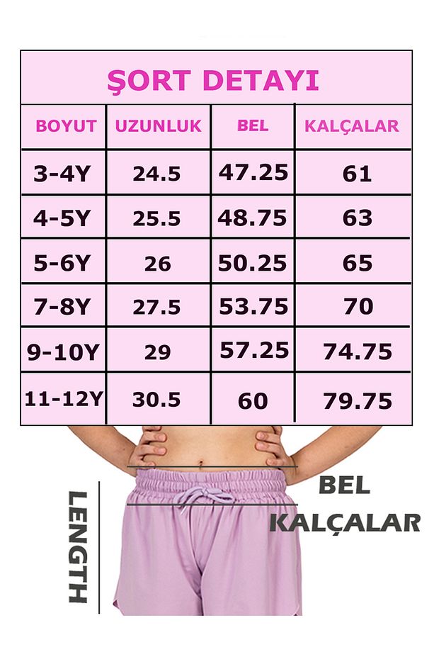 Şort Bol Kesim Taytlı Çift Kat KIZ  Spor Şort - 3