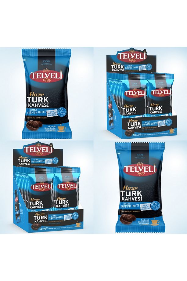 Hazır Türk Kahvesi 9 gr Orta Şekerli Algo Telveli 12 X10 = 120 Adet - 1