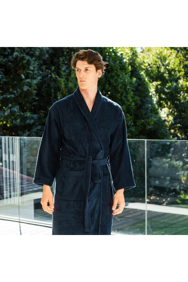 SHALYAKA WOMEN'S MEN'S DARK BLUE BORNOZ