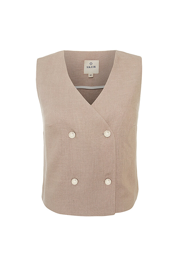 Kısa Keten Yelek - 1