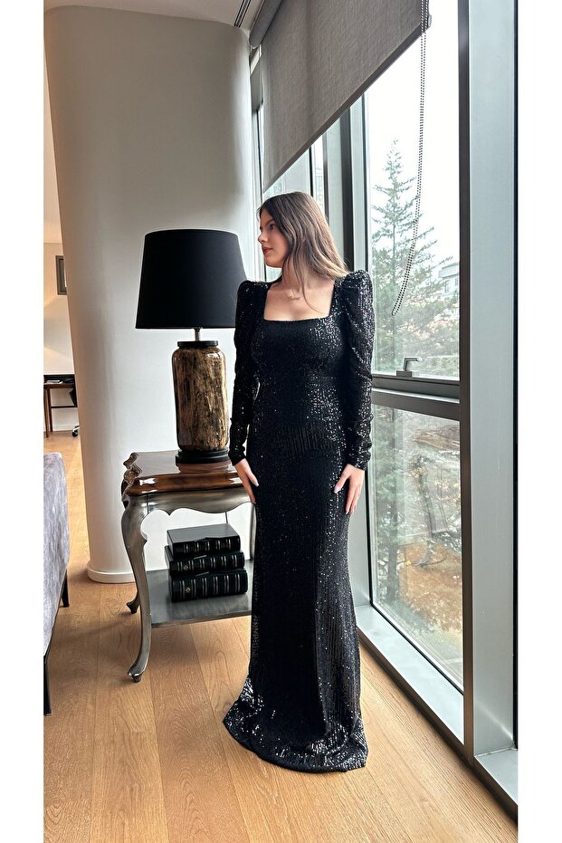 Tasarımı Payet Balık Abiye - 3