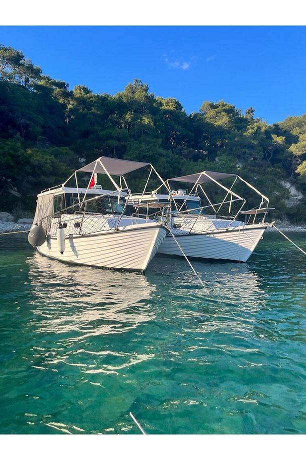 Katlanabilir 2 Kolu Tekne ve Bot Tentesi ( Gri En : 115 cm ) - 1
