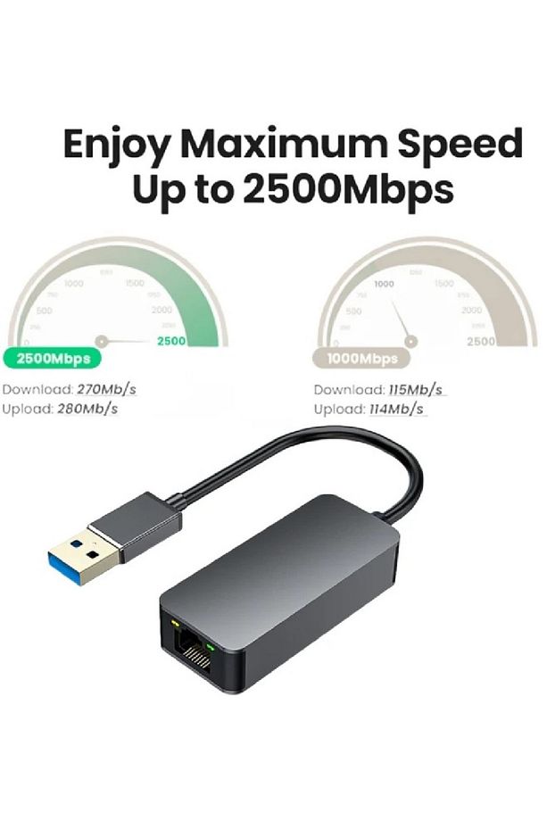 4743 Usb To Ethernet 2500Mbps 2.5G Lan İnternet Çevirici Dönüştürücü Adaptör - 7