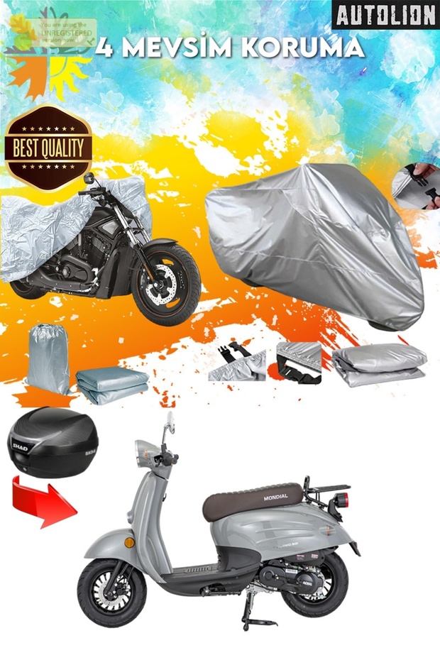 MONDIAL 50 TOURISMO REAR BAG COMPATIBLE ULTRA PROTECTIVE MOTOR BRANDA