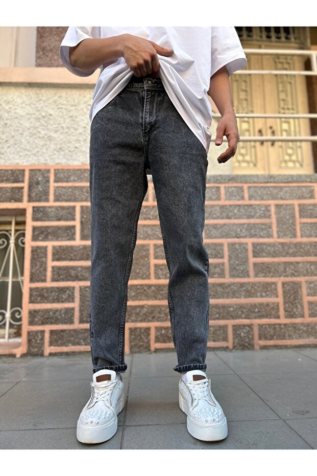 Dark Gray Boyfriend Jeans - 2