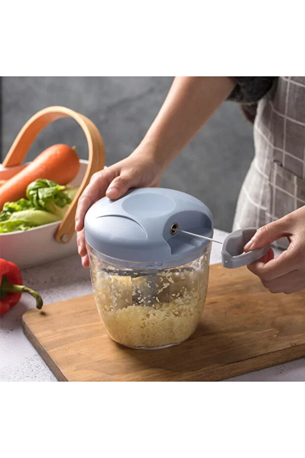 Practical Hand Ronded Vegetable Meat Chopper Grater with 5 Steel Blades