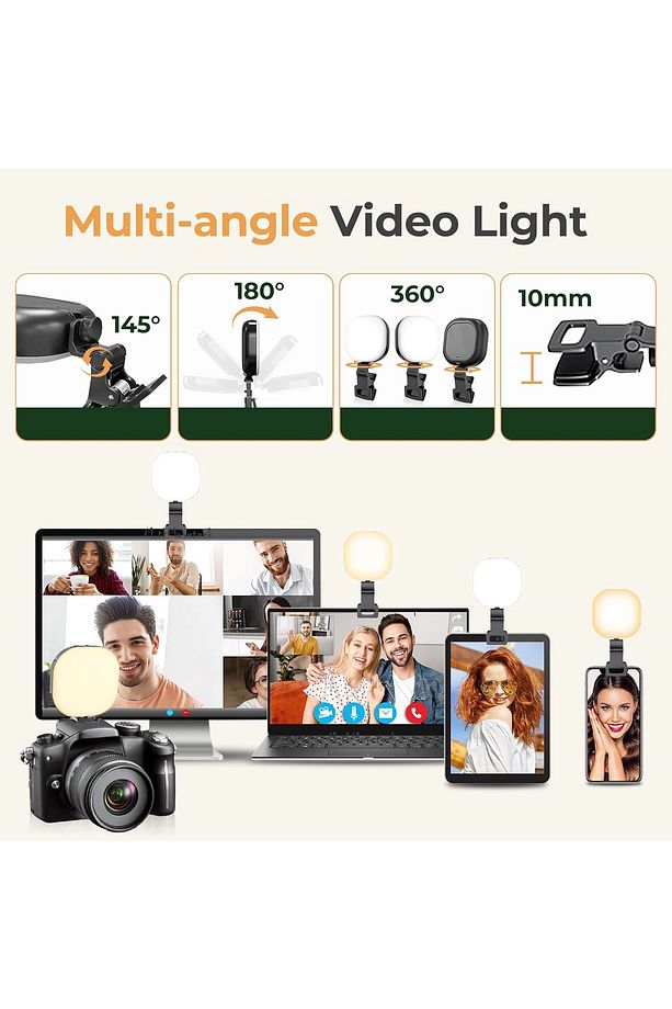 Şarj Edilebilir LED Selfie Işığı Tiktok Makyaj Yayın Işığı Video Konferansı Ve Zoom Laptop Aramaları - 5