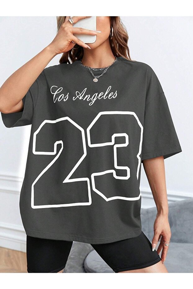 Los Angeles 23 Printed Oversize T-shirt Casual Boyfirend