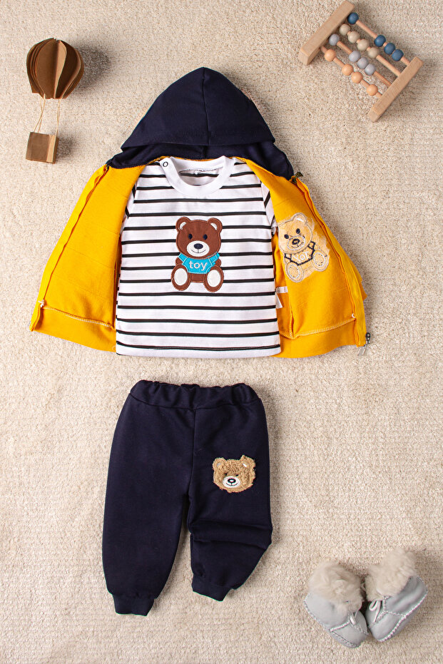 Toy Teddy Bear Patterned Baby Set of 3