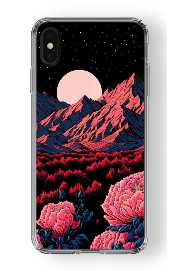 حافظة شفافة مطبوعة بتصميم جبلي متوافقة مع هاتف Iphone Xs Max