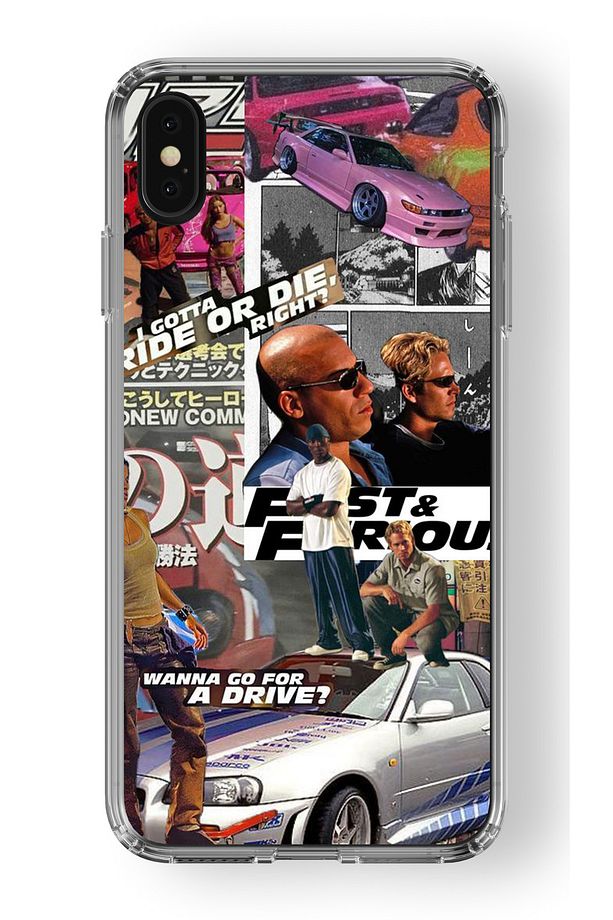 Iphone X ve Xs Uyumlu Fast and Furious Tasarım Baskılı Şeffaf Kılıf - 1
