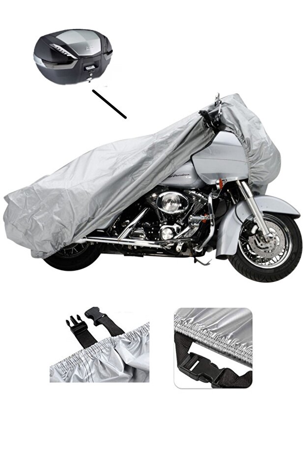 Bisan Ceylan GRAY Motorcycle Tarpaulin Rear Bag Compatible
