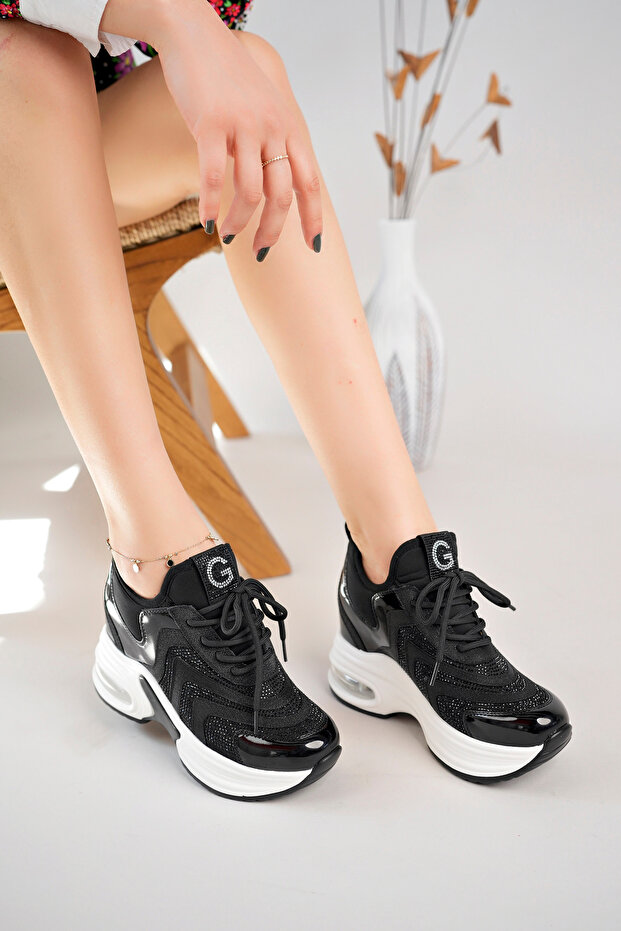 Women's Stone Detail Hidden Wedge Heel Sneakers