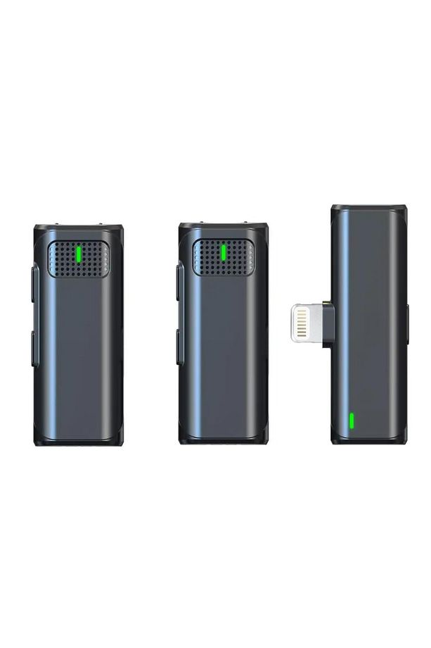 Kablosuz Yaka Mikrofonu Klipsli Canlı Yayın Röportaj Video Kayıt Mikrofonu Lightning Uyumlu V8-2Type - 3
