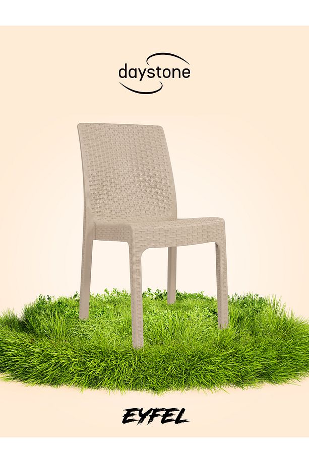4 ADET Rattan Kolsuz Eyfel Model Sandalye (Bahçe, Balkon, Teras Sandalyesi) - 1