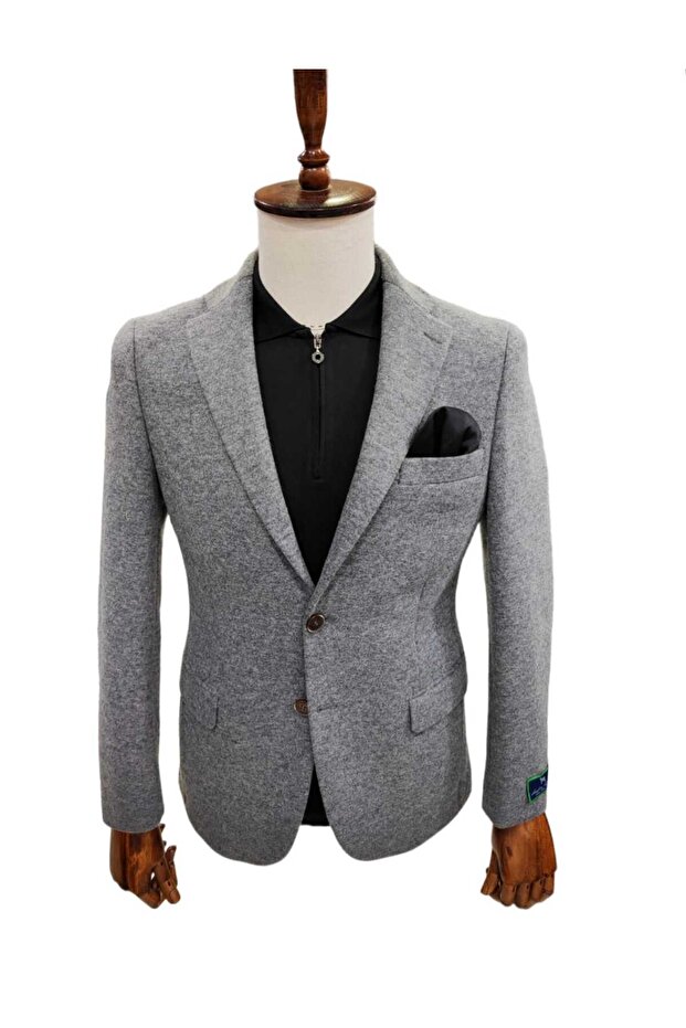 Astarsız Kırçıllı Kaşe Örme Ceket - 2