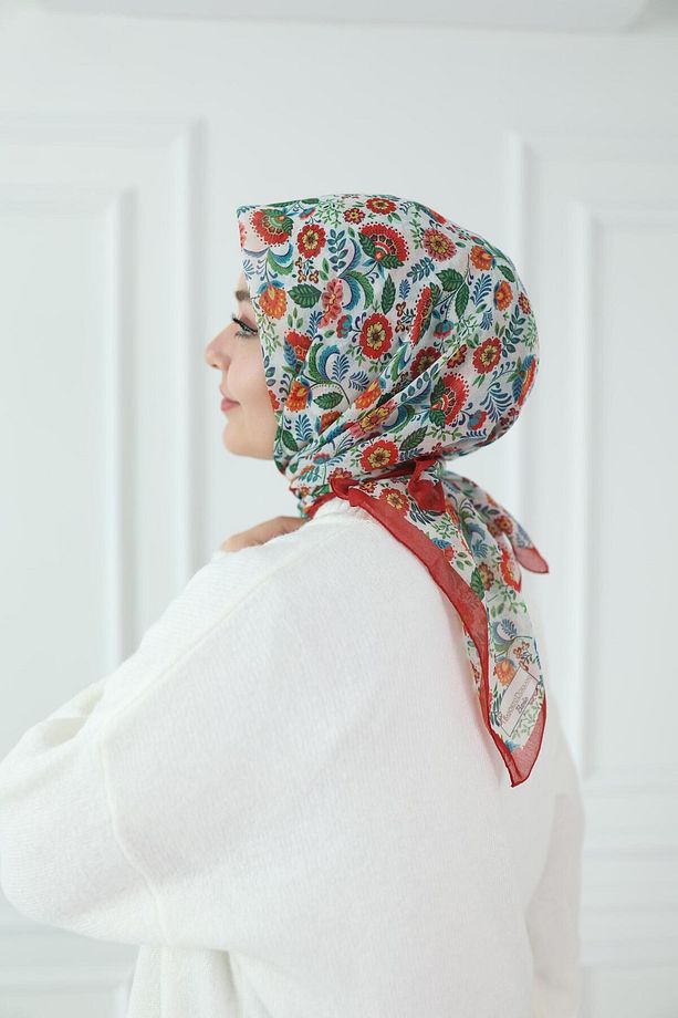 Basic Eşarp Karanfil Desen - 2