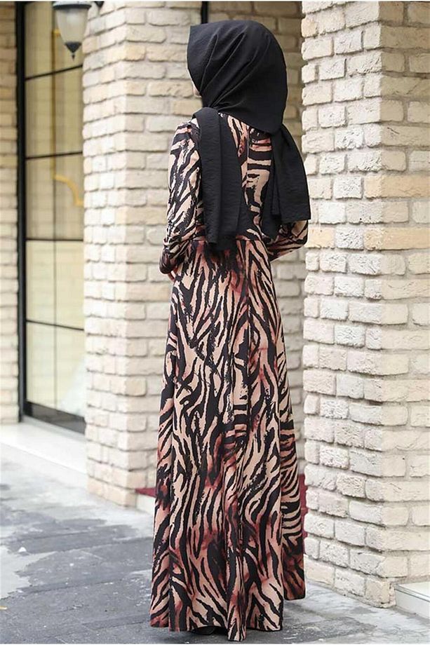 Kışlık Zebra Elbise Kiremit - 3